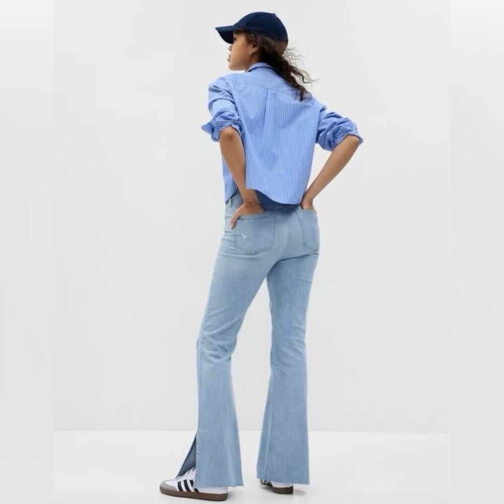 High Rise Split-Hem 70’s Flare Jeans by the GAP